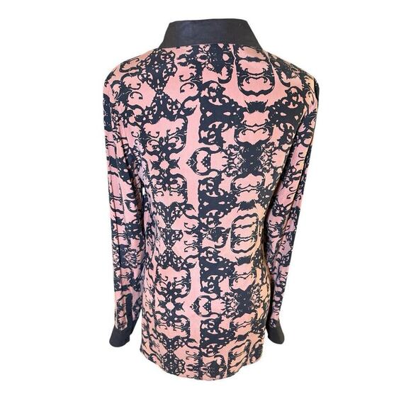 Addison SZ S 100% Silk Button Up Tunic Blouse Artsy Colorful Abstract Print Work - Picture 2 of 10